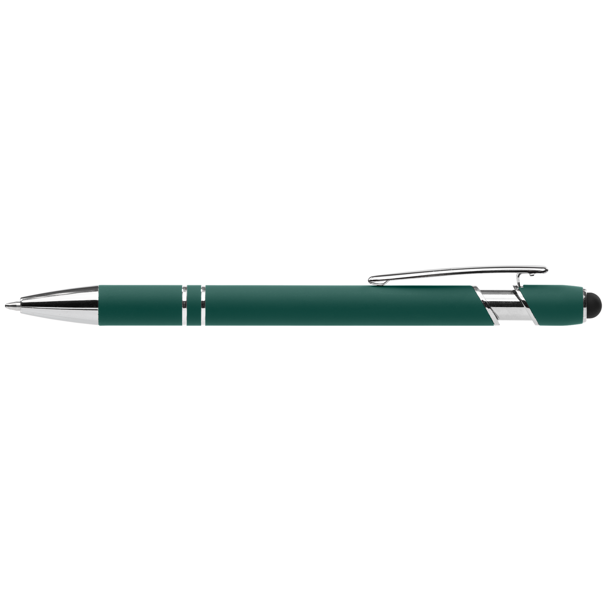 Prince Softy Pen with Stylus promotional pen in green laser engraved with your company logo