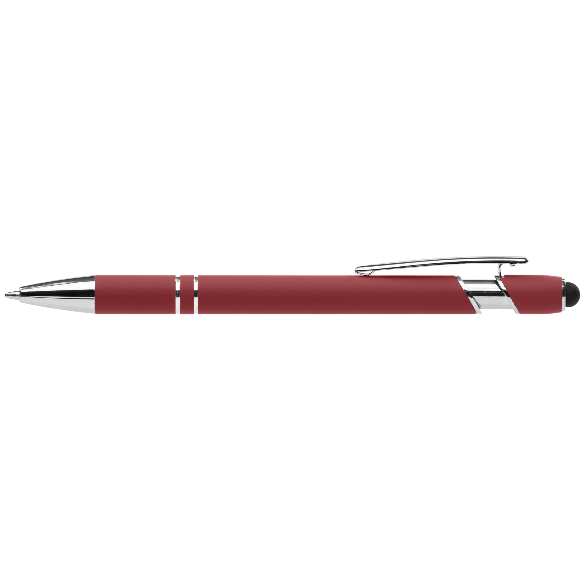 Prince Softy Pen with Stylus promotional pen in red laser engraved with your company logo