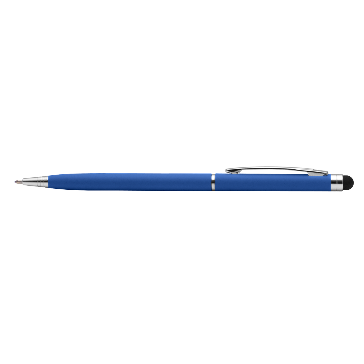 Minnelli Softy Stylus Pen promotional pen in blue laser engraved with your company logo