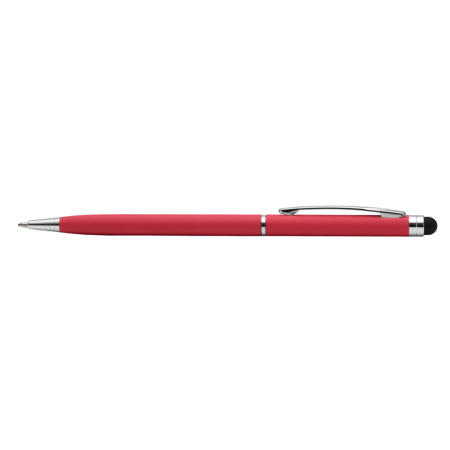 Minnelli Softy Stylus Pen promotional pen in red laser engraved with your company logo