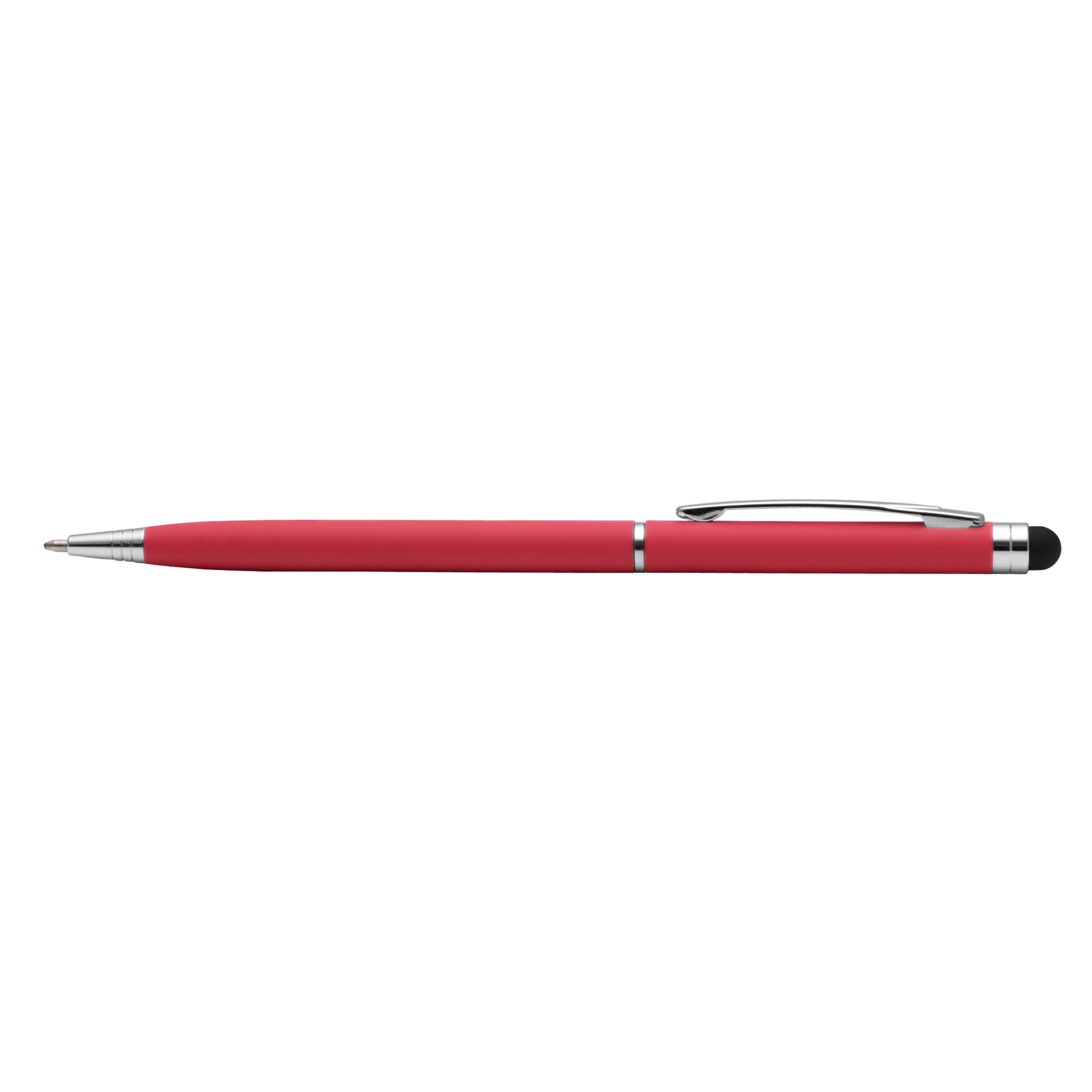 Minnelli Softy Stylus Pen promotional pen in red laser engraved with your company logo