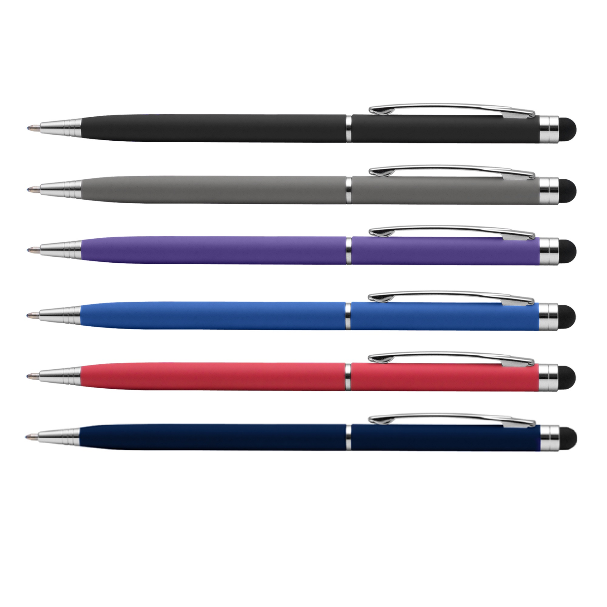 Minnelli Softy Stylus Pen promotional pen in assorted colours laser engraved with your company logo