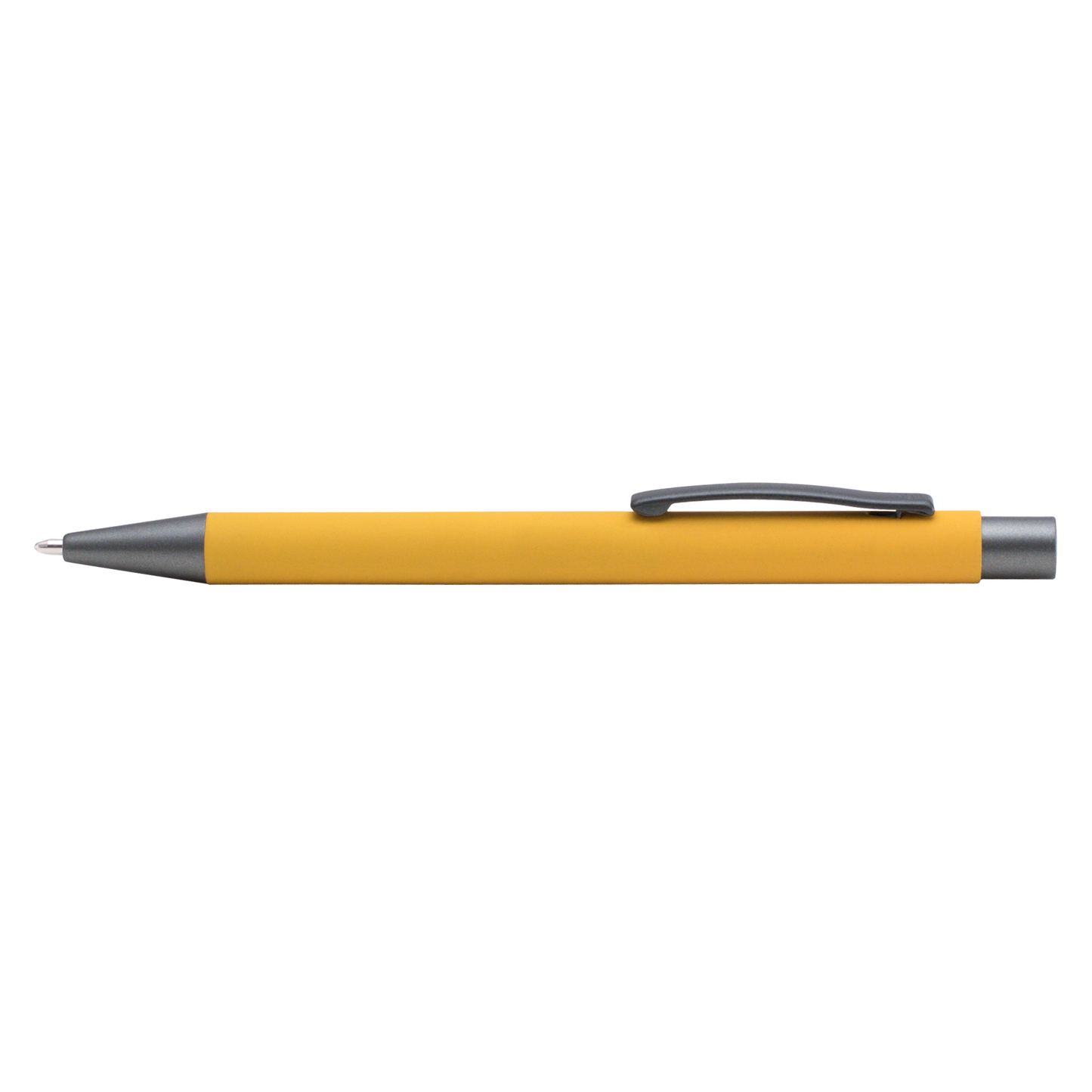 Bowie Softy Pen promotional pen in yellow laser engraved with your company logo