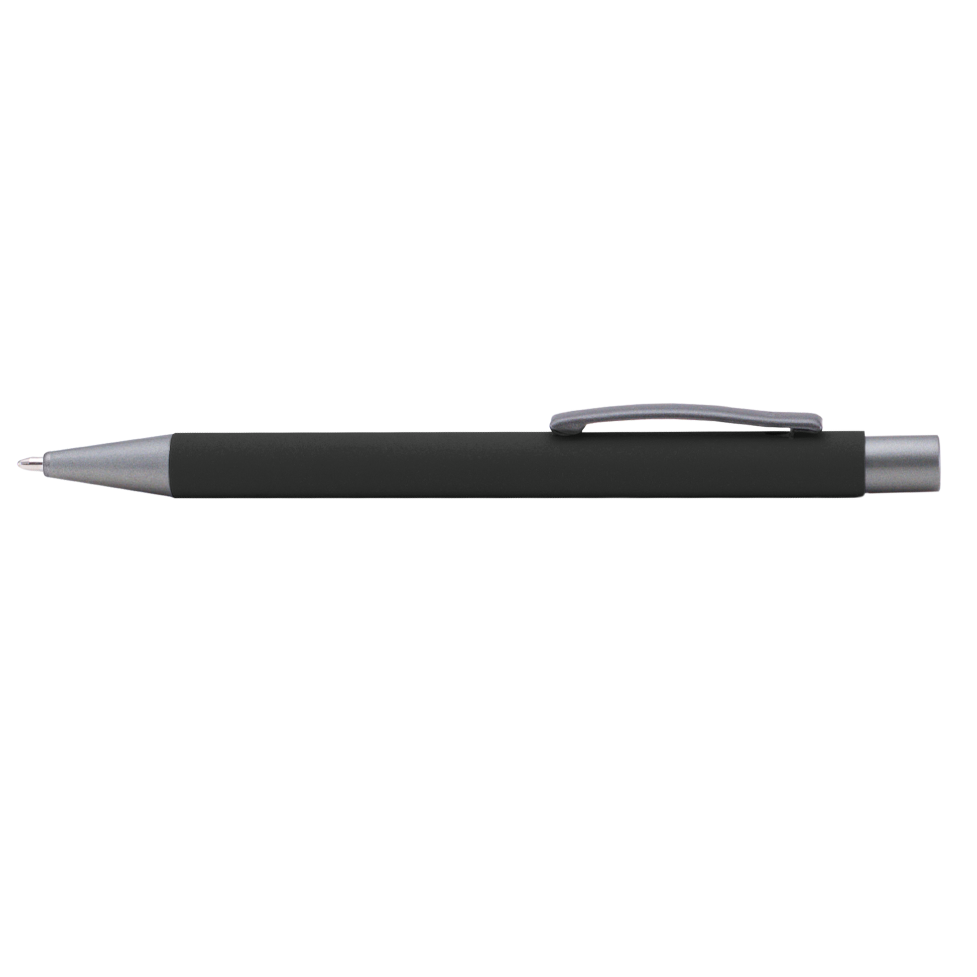 Bowie Softy Pen promotional pen in black laser engraved with your company logo