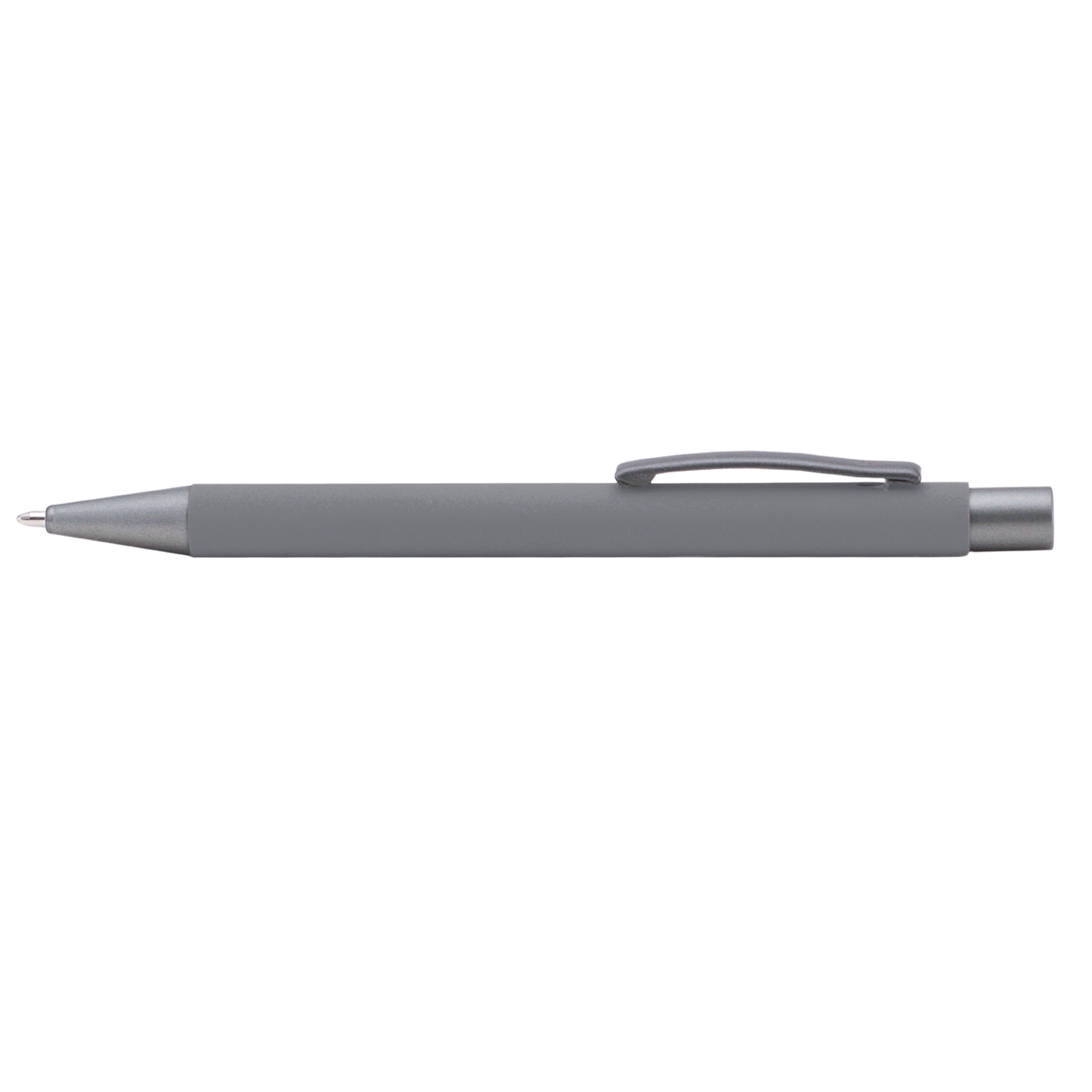 Bowie Softy Pen promotional pen in gray laser engraved with your company logo