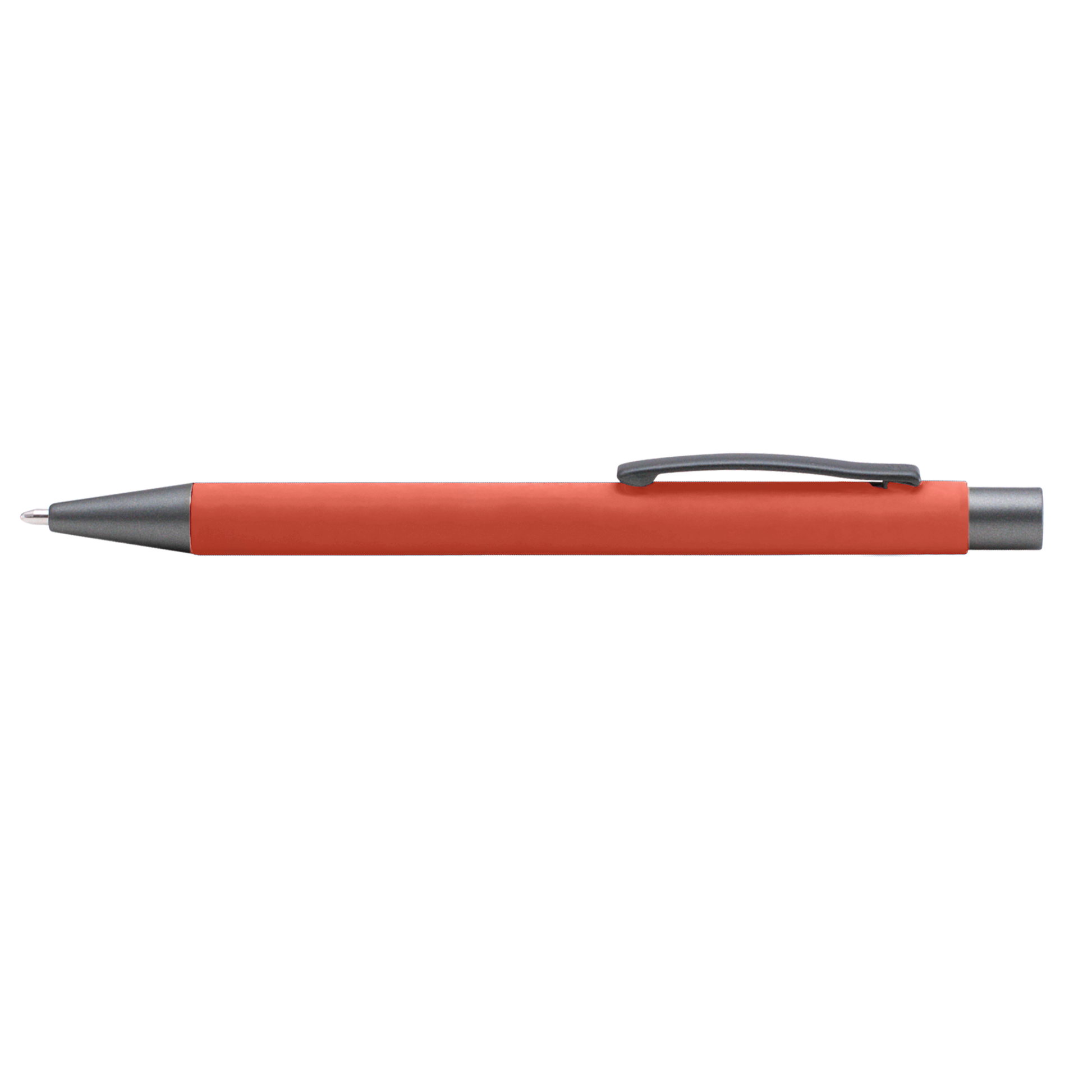 Bowie Softy Pen promotional pen in orange laser engraved with your company logo