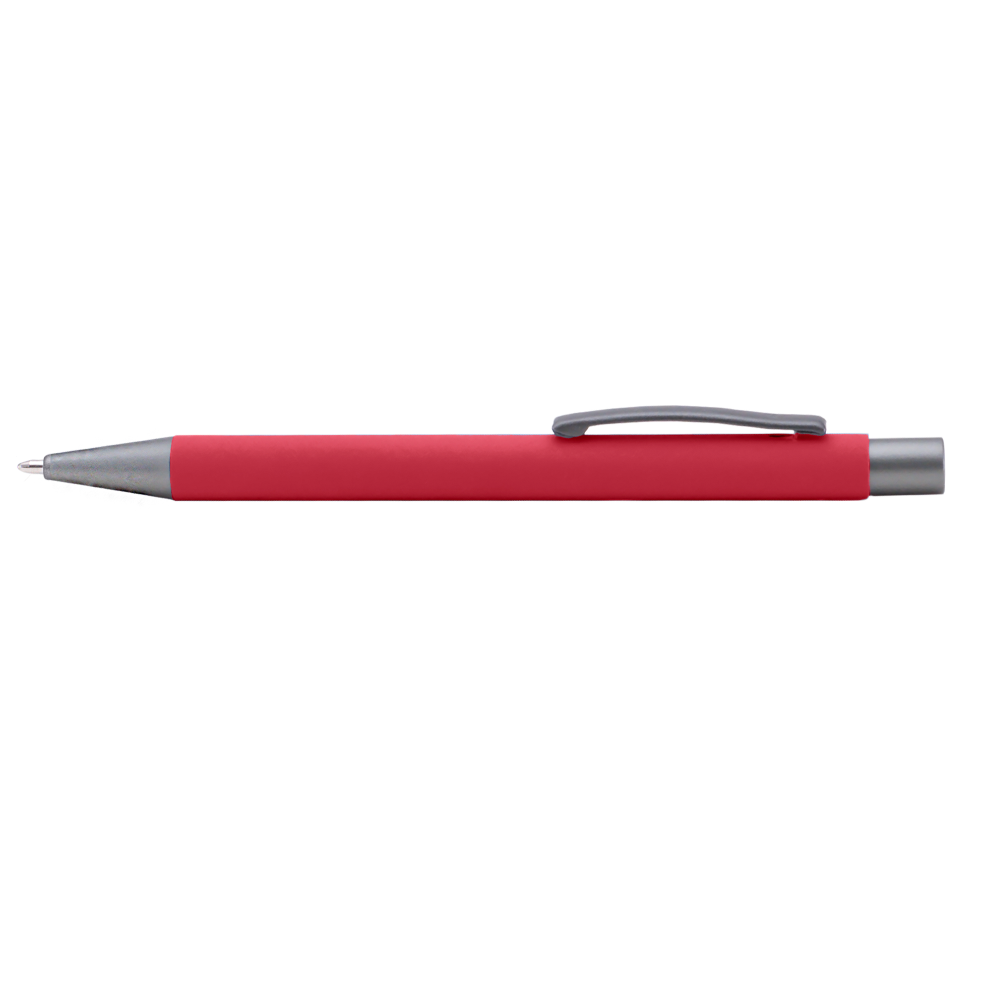 Bowie Softy Pen promotional pen in red laser engraved with your company logo