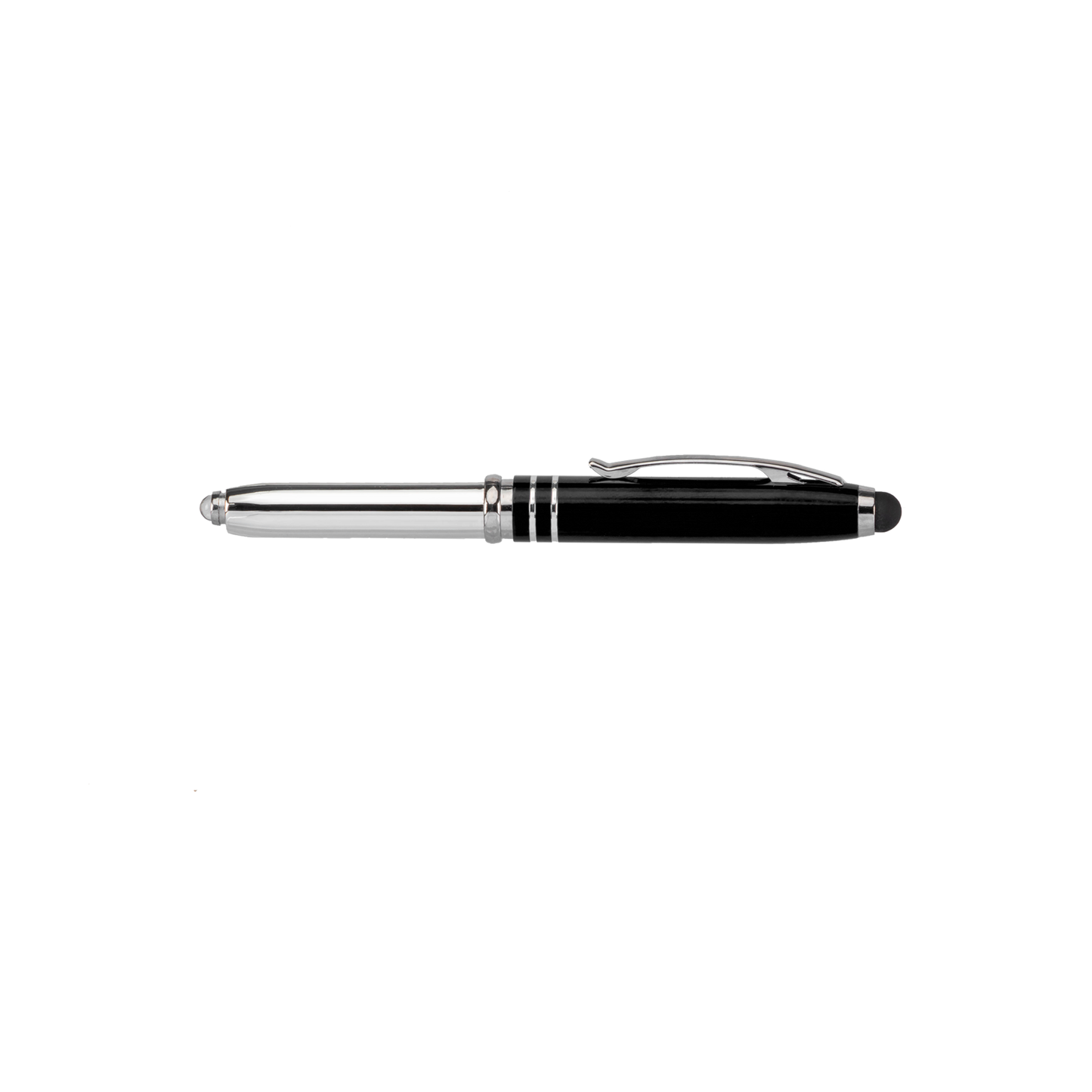 Brando Shiny Stylus Pen promotional pen in black laser engraved with your company logo
