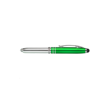 Brando Shiny Stylus Pen promotional pen in dark green laser engraved with your company logo