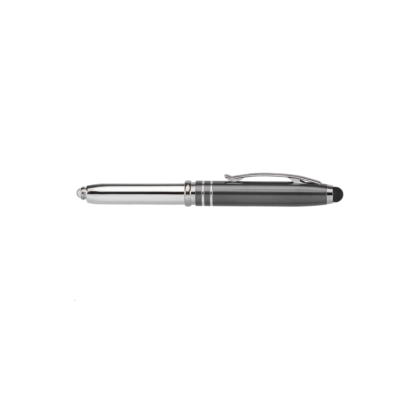 Brando Shiny Stylus Pen promotional pen in gunmetal laser engraved with your company logo