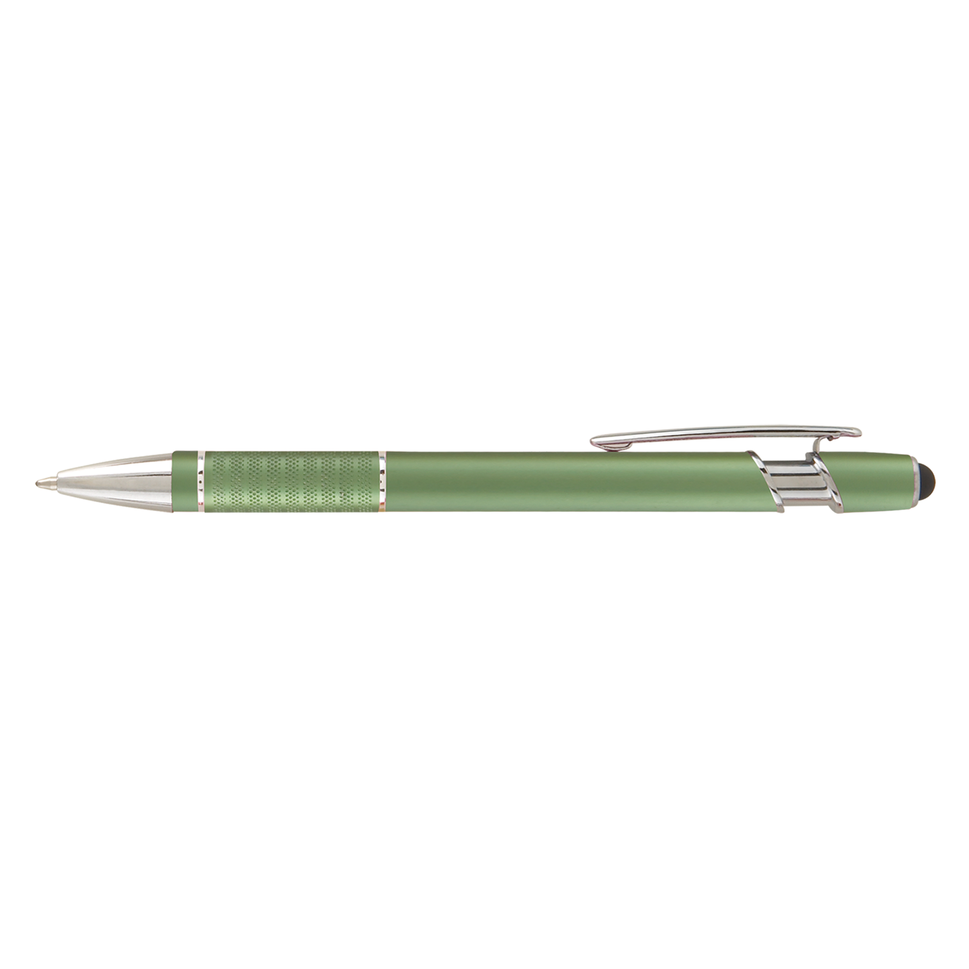 Prince Matte Stylus Pen promotional pen in green laser engraved with your company logo