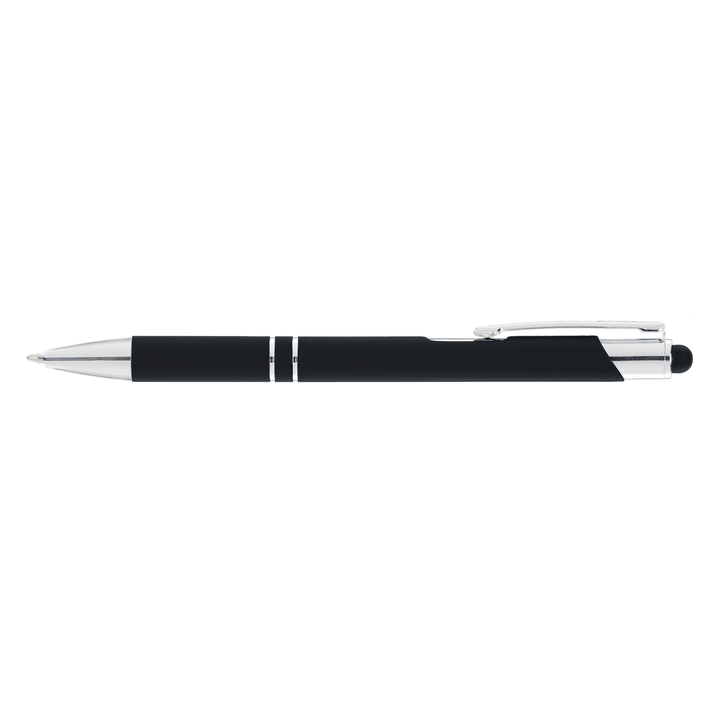 Crosby Softy Pen with Top Stylus promotional pen in black laser engraved with your company logo