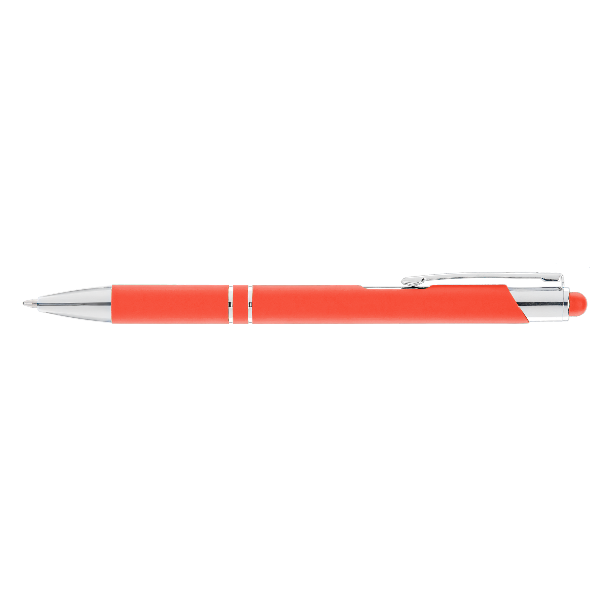 Crosby Softy Pen with Top Stylus promotional pen in orange laser engraved with your company logo