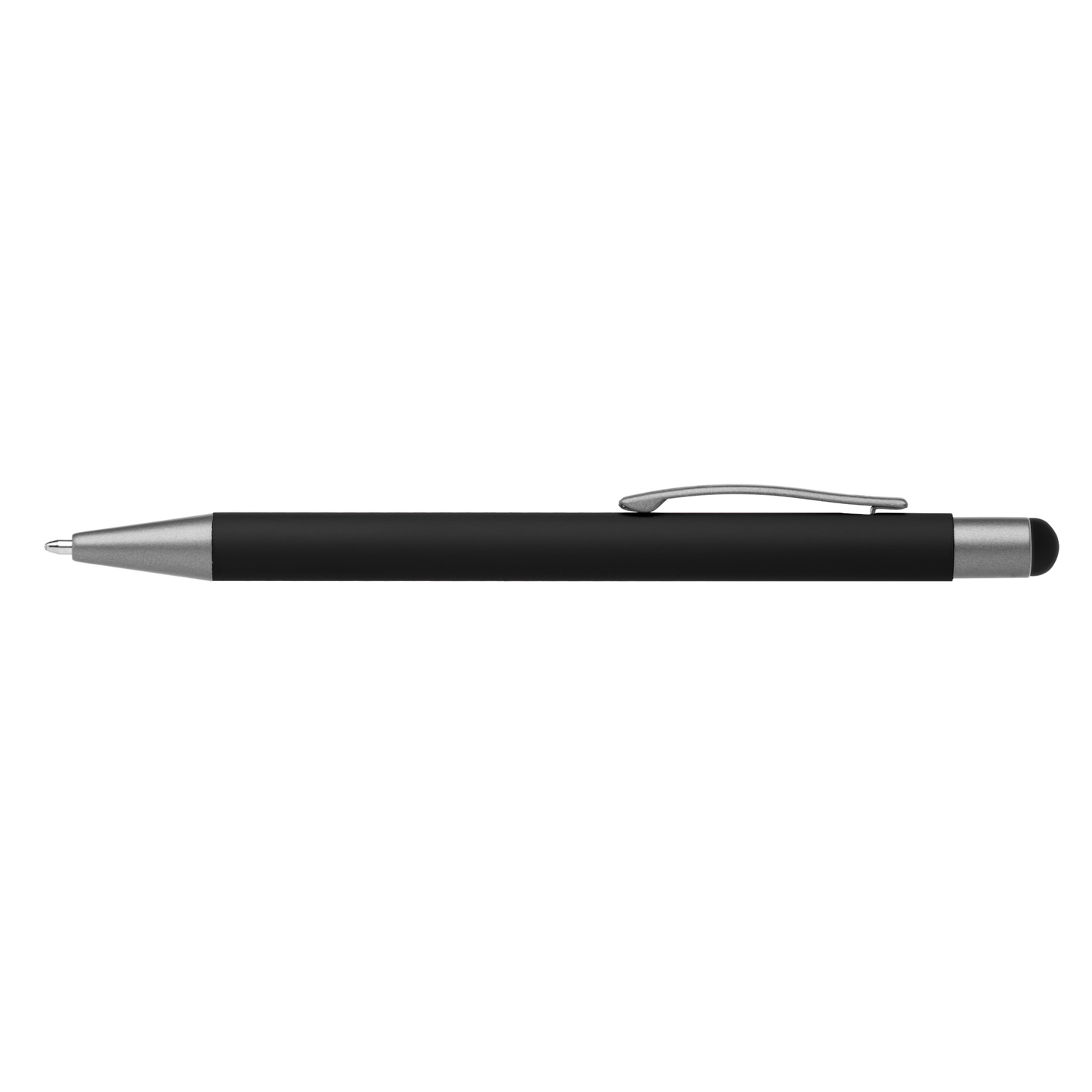 Bowie Softy Stylus Pen promotional pen in black laser engraved with your company logo