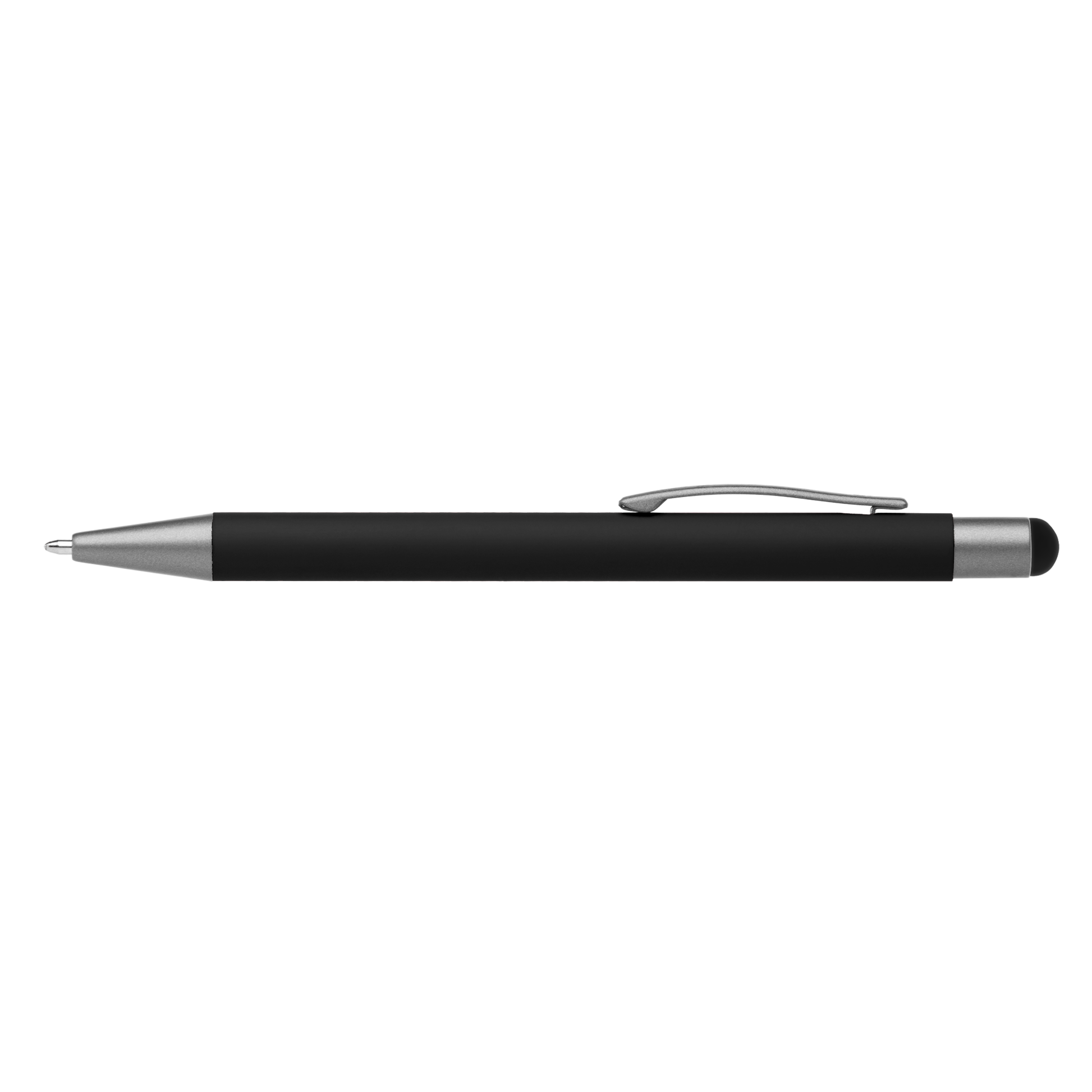 Bowie Softy Stylus Pen promotional pen in black laser engraved with your company logo
