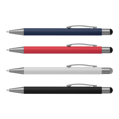 Bowie Softy Stylus Pen promotional pen in assorted colours laser engraved with your company logo
