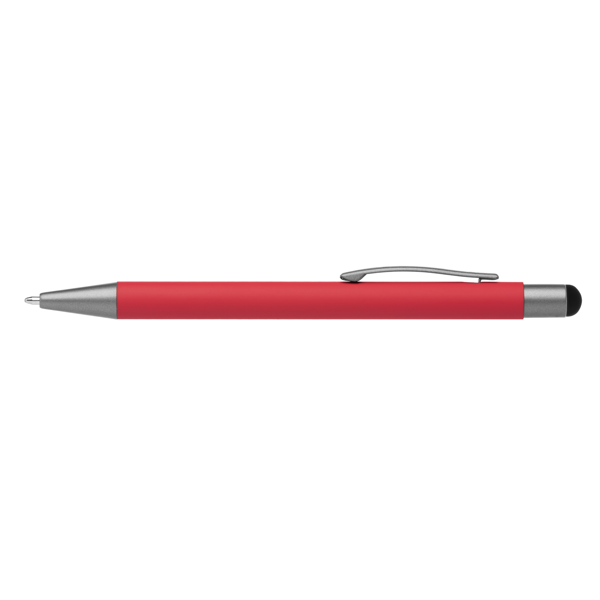 Bowie Softy Stylus Pen promotional pen in red laser engraved with your company logo