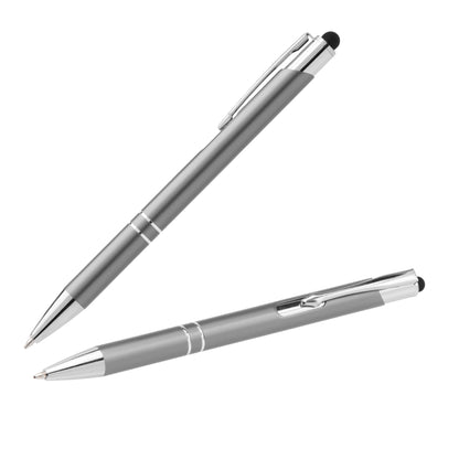 Crosby Matte Stylus Pen promotional pen in silver laser engraved with your company logo