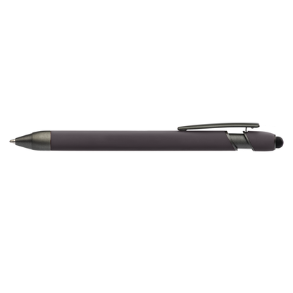 Prince Gunmetal Stylus promotional pen in gunmetal laser engraved with your company logo