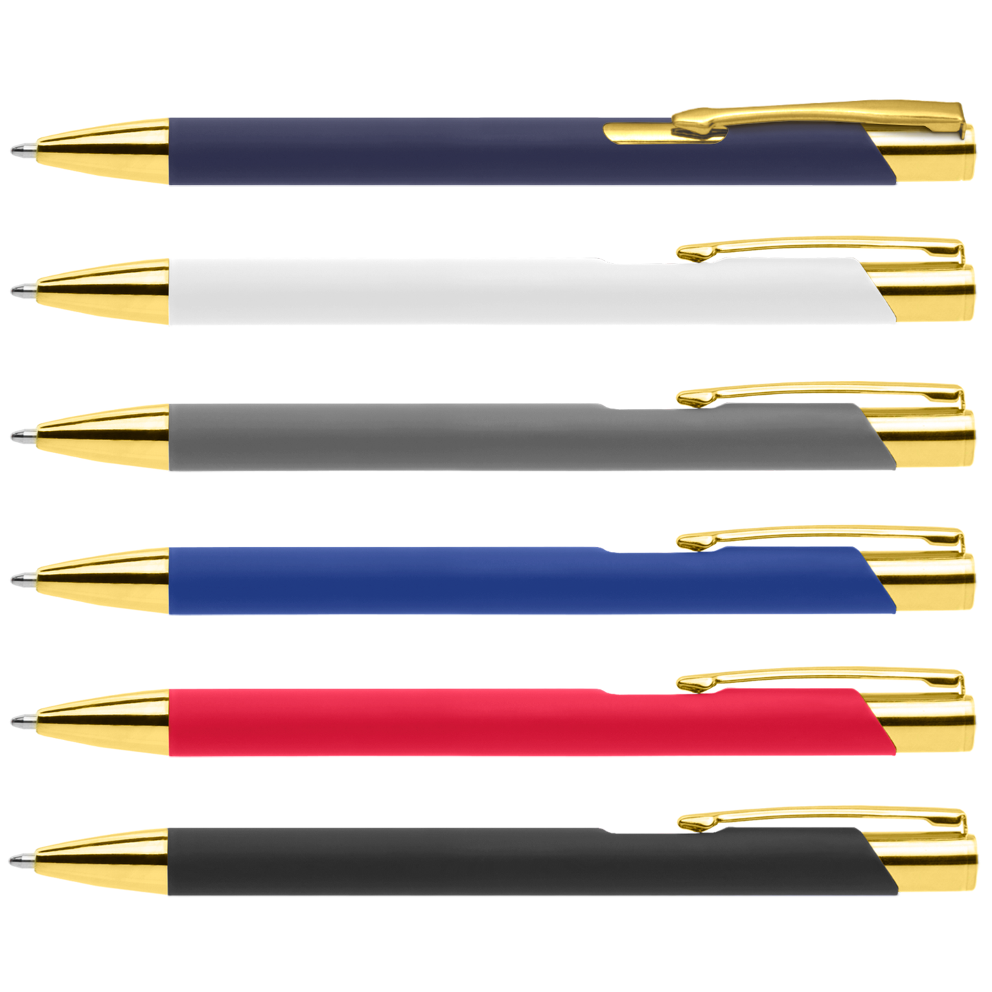 Crosby Gold Softy Pen promotional pen in assorted colours laser engraved with your company logo