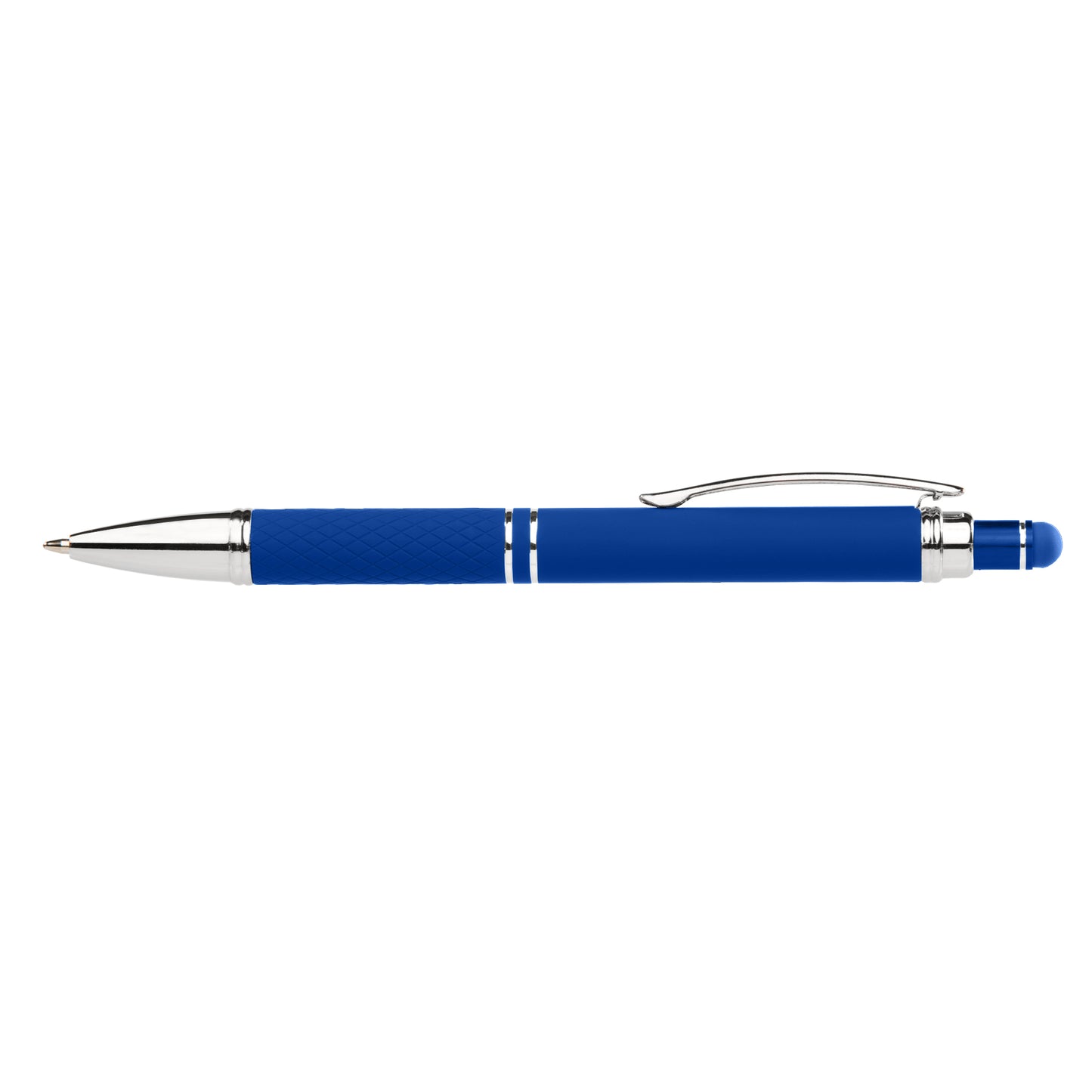 Phoenix Softy Brights with Stylus promotional pen in blue laser engraved with your company logo
