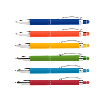 Phoenix Softy Brights with Stylus promotional pen in assorted colours laser engraved with your company logo