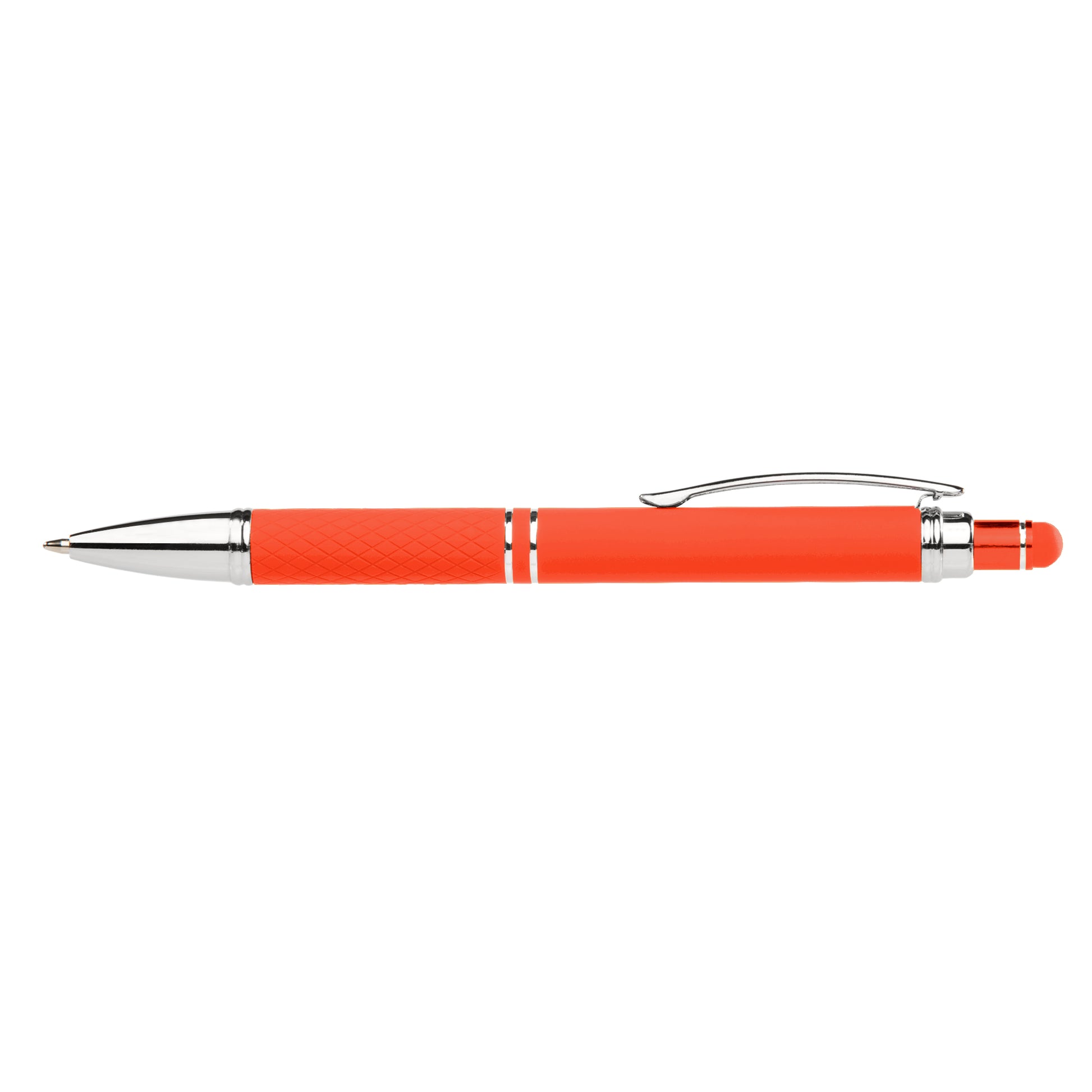 Phoenix Softy Brights with Stylus promotional pen in orange laser engraved with your company logo