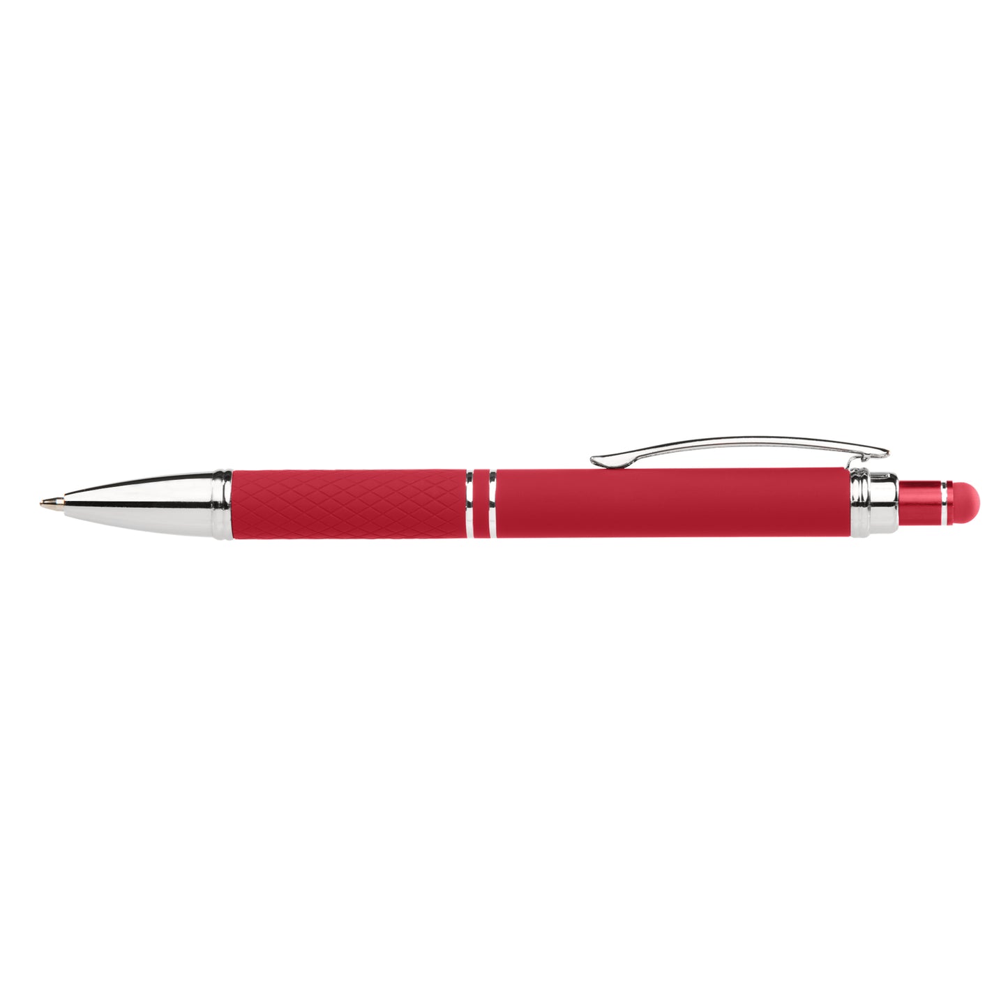 Phoenix Softy Brights with Stylus promotional pen in red laser engraved with your company logo