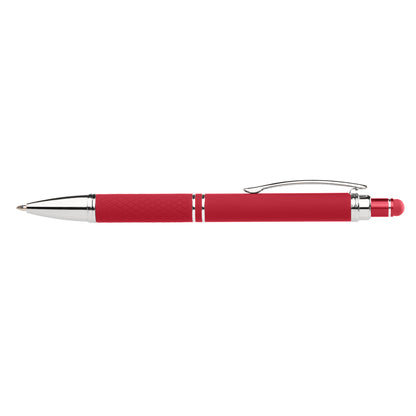 Phoenix Softy Brights with Stylus promotional pen in red laser engraved with your company logo