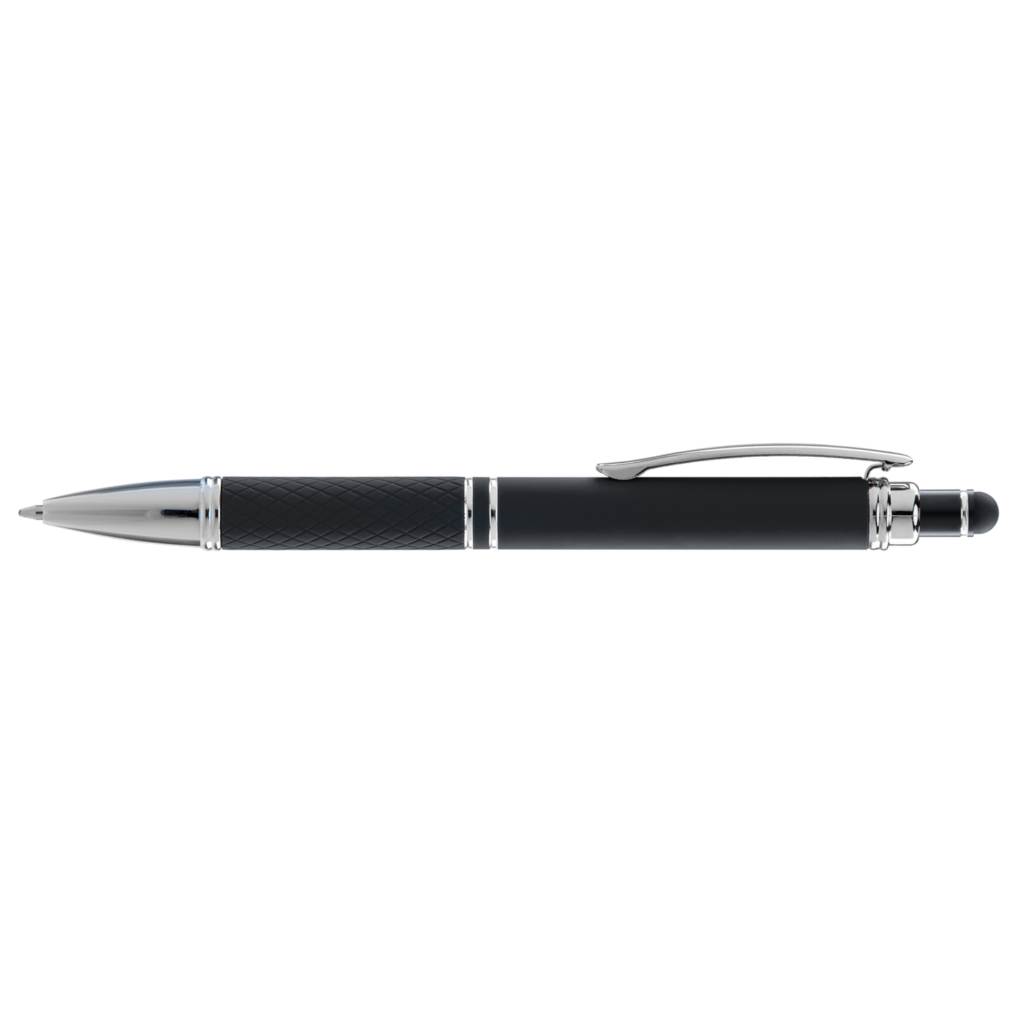 Phoenix Softy with Stylus promotional pen in black printed with your company logo