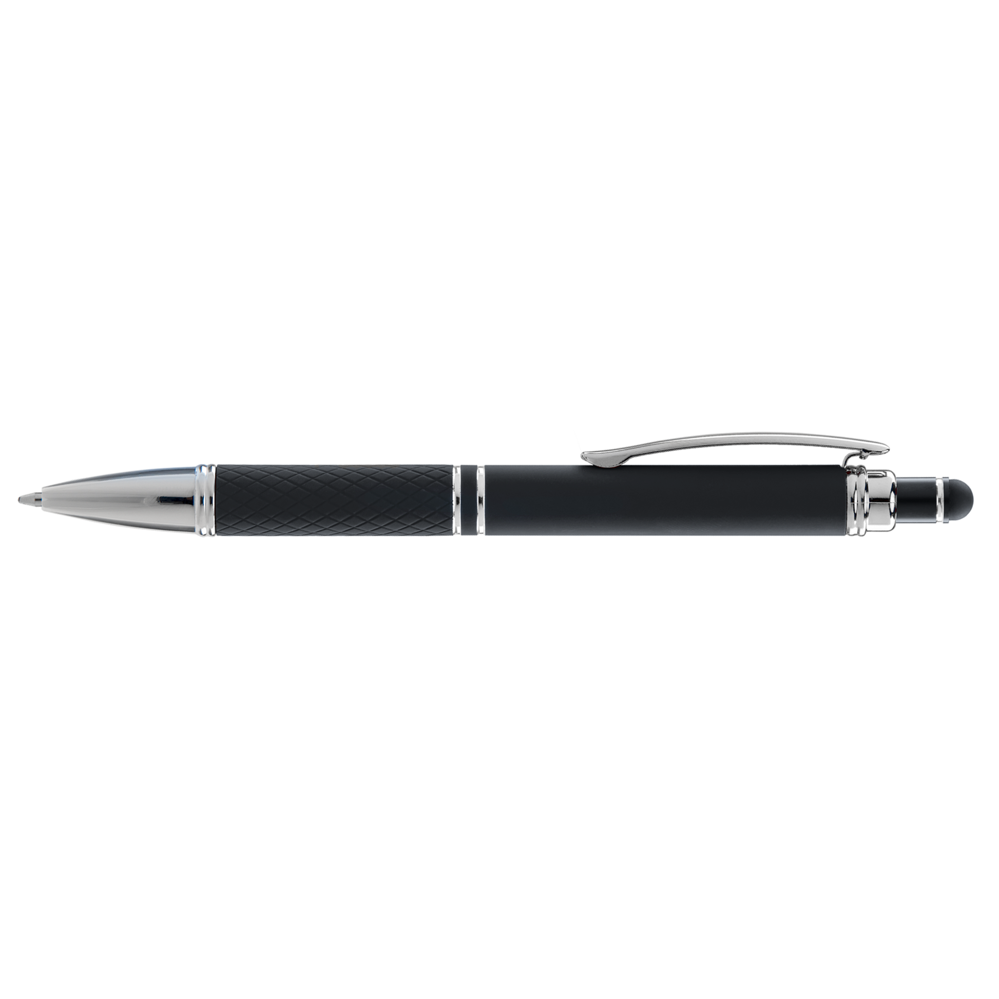 Phoenix Softy with Stylus promotional pen in black printed with your company logo