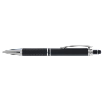 Phoenix Softy with Stylus promotional pen in black printed with your company logo