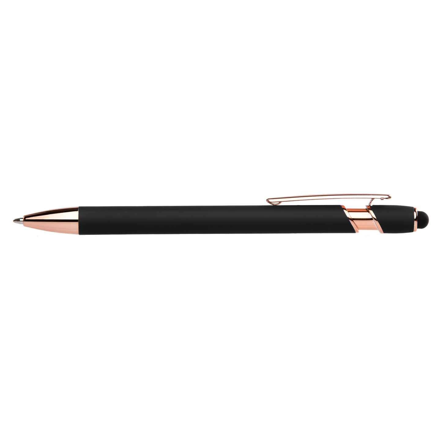 Prince Softy Rose Gold with Stylus promotional pen in black printed with your company logo