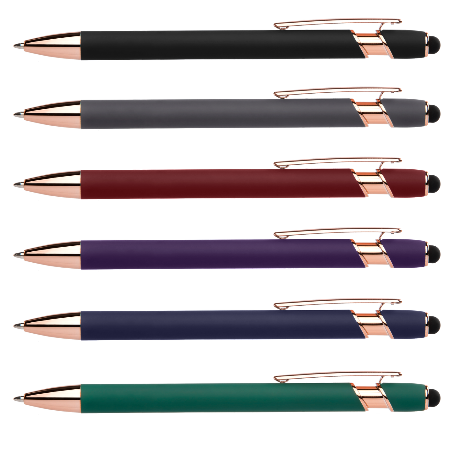 Prince Softy Rose Gold with Stylus promotional pen in assorted colours printed with your company logo