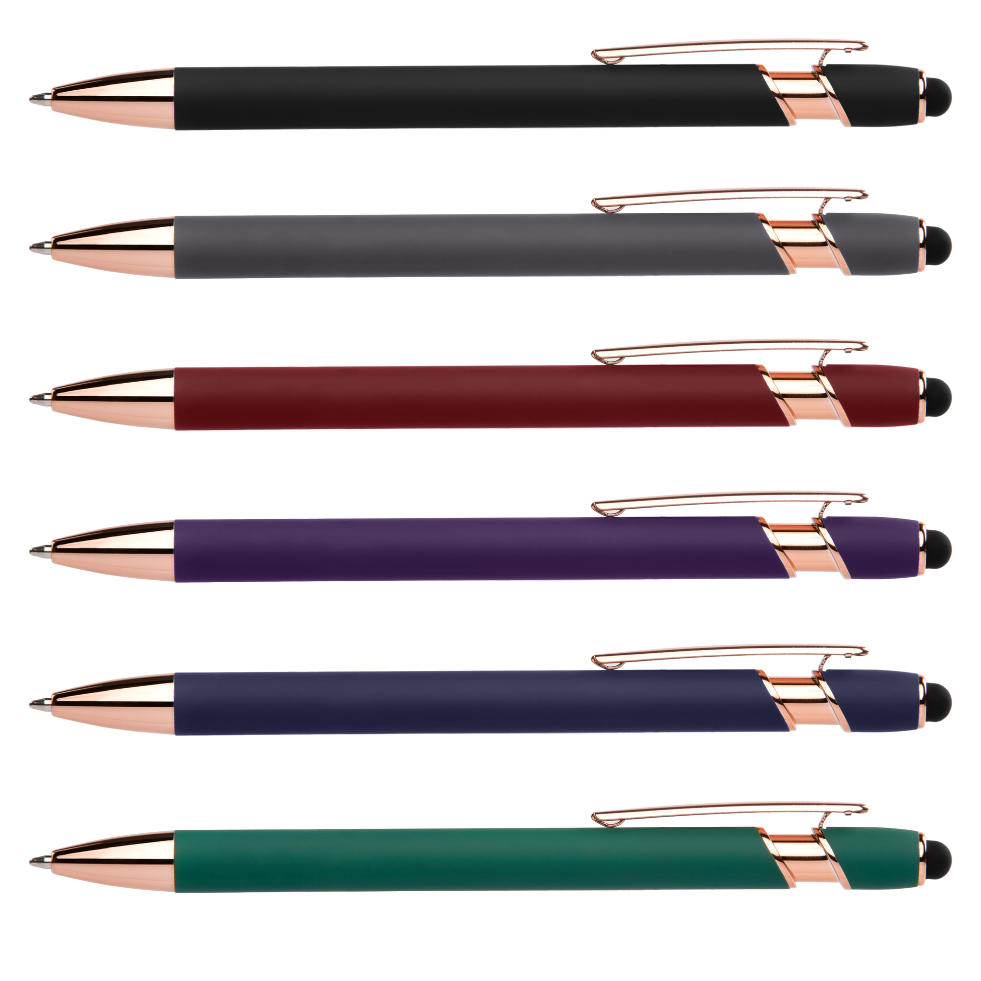 Prince Softy Rose Gold with Stylus promotional pen in assorted colours printed with your company logo