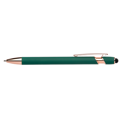 Prince Softy Rose Gold with Stylus promotional pen in green printed with your company logo