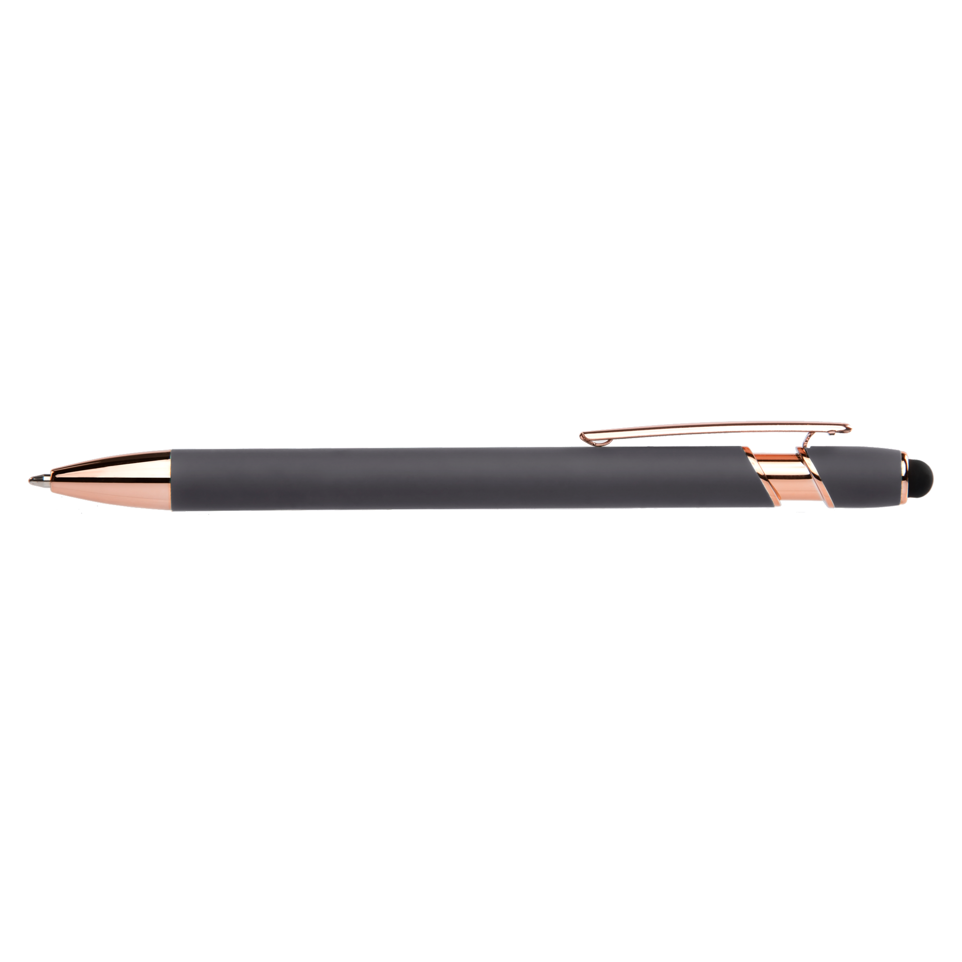Prince Softy Rose Gold with Stylus promotional pen in taupe printed with your company logo