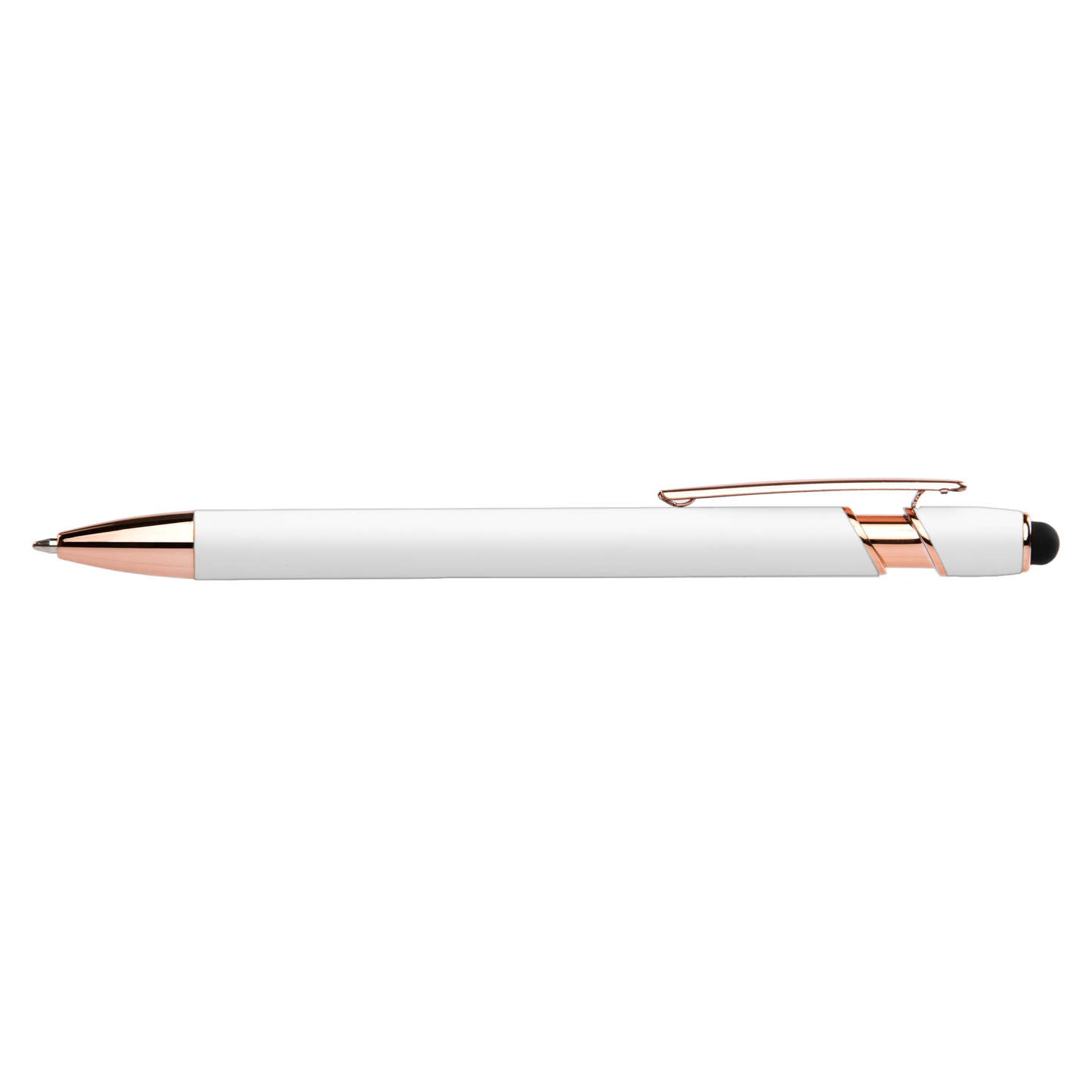 Prince Softy Rose Gold with Stylus promotional pen in white printed with your company logo