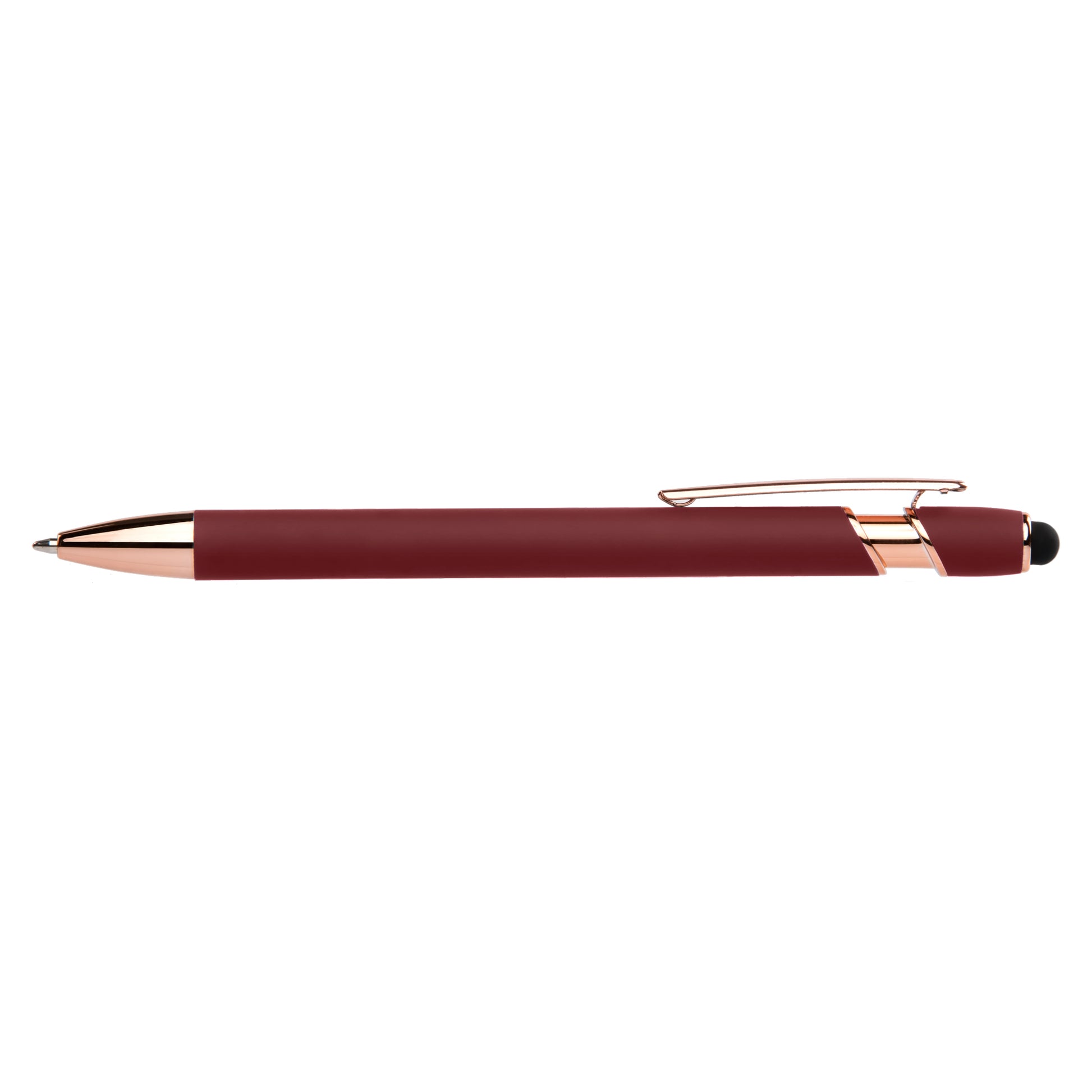 Prince Softy Rose Gold Executive with Stylus promotional pen in red laser engraved with your company logo