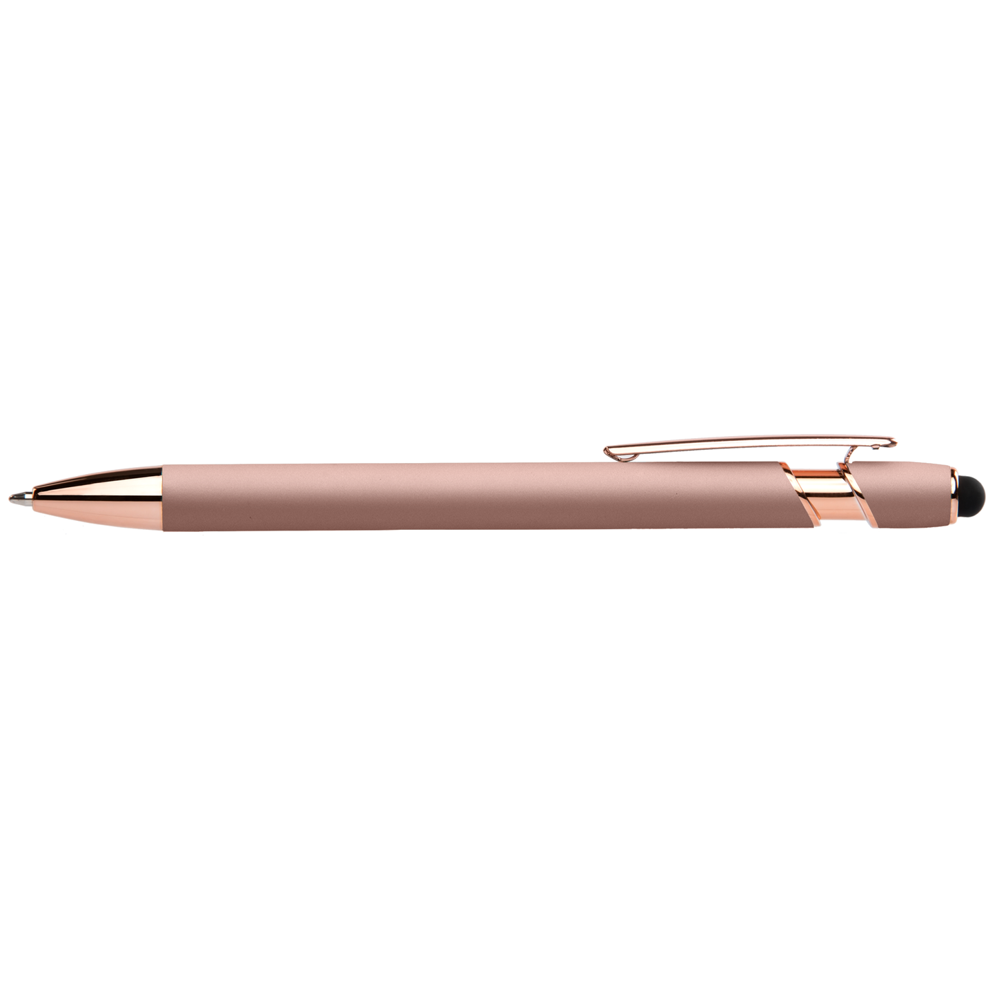 Prince Softy Rose Gold Executive with Stylus promotional pen in rose gold laser engraved with your company logo