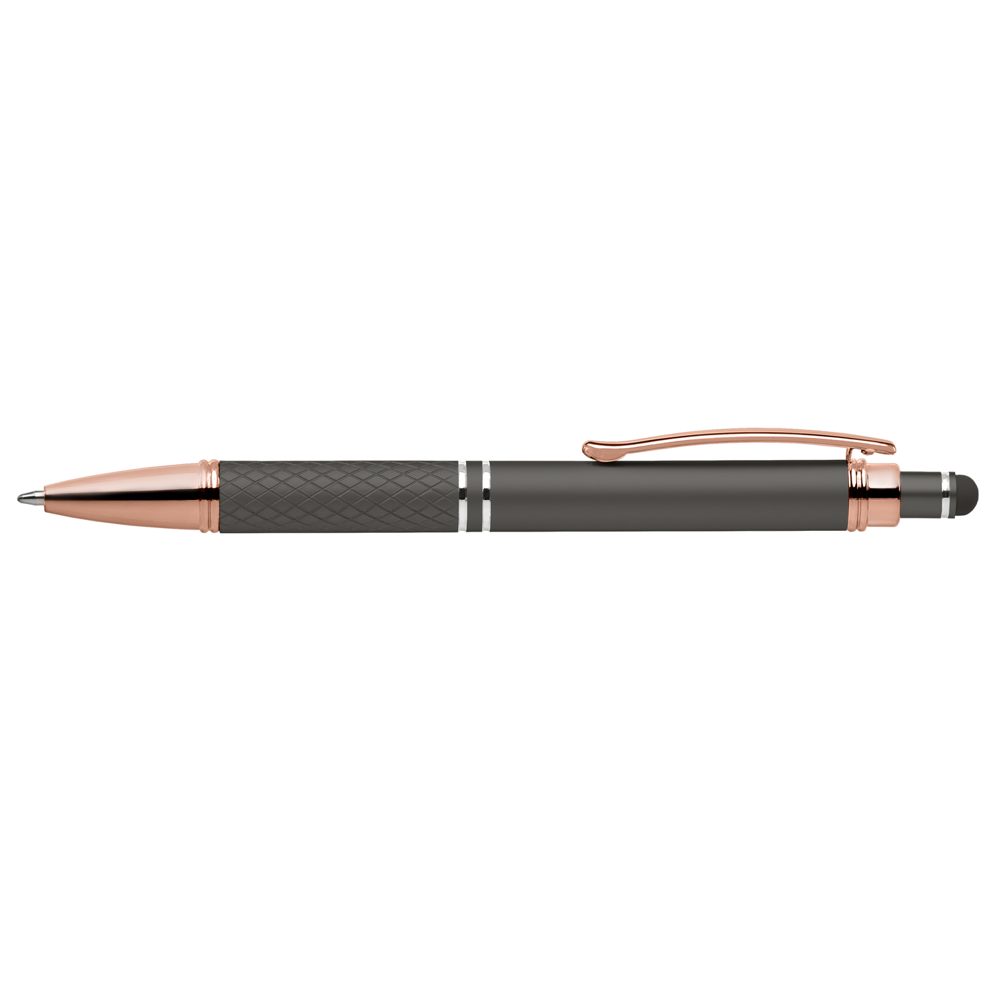 Phoenix Softy Rose Gold promotional pen in taupe laser engraved with your company logo