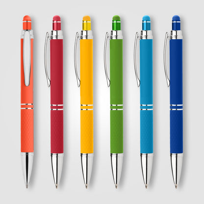 Phoenix Softy Brights Gel Pen with Stylus promotional pen in assorted colours printed with your company logo