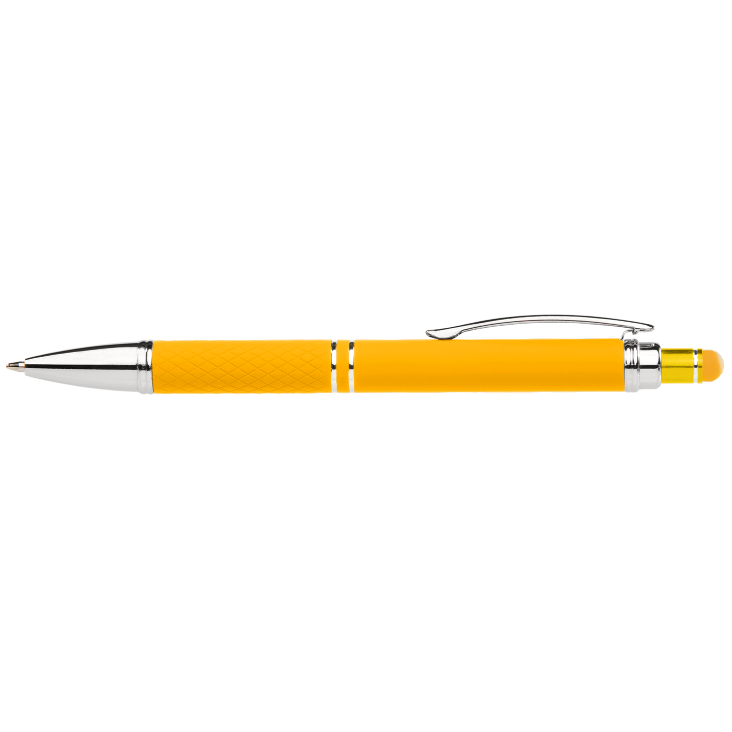 Phoenix Softy Brights Gel Pen with Stylus promotional pen in yellow printed with your company logo
