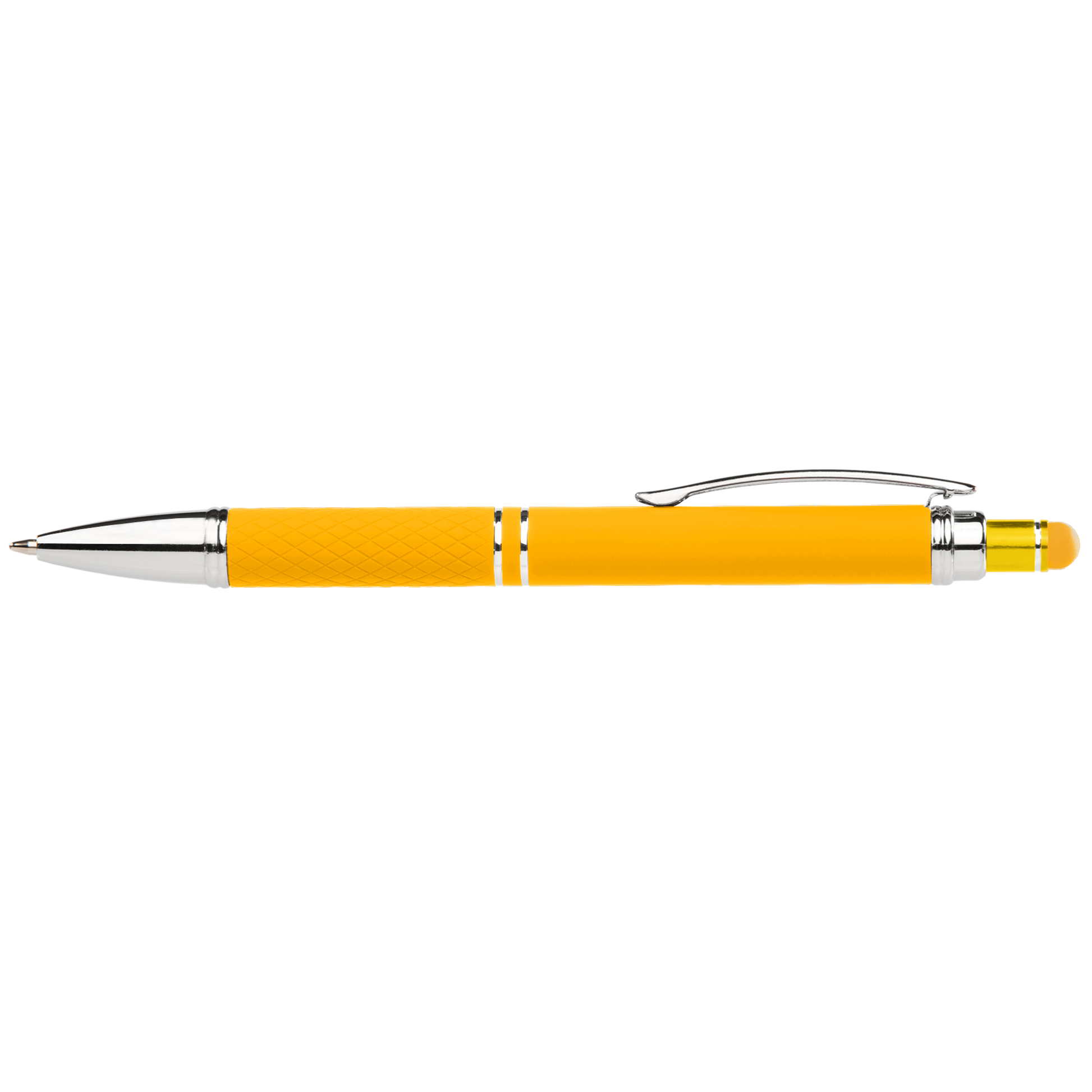Phoenix Softy Brights Gel Pen with Stylus promotional pen in yellow printed with your company logo