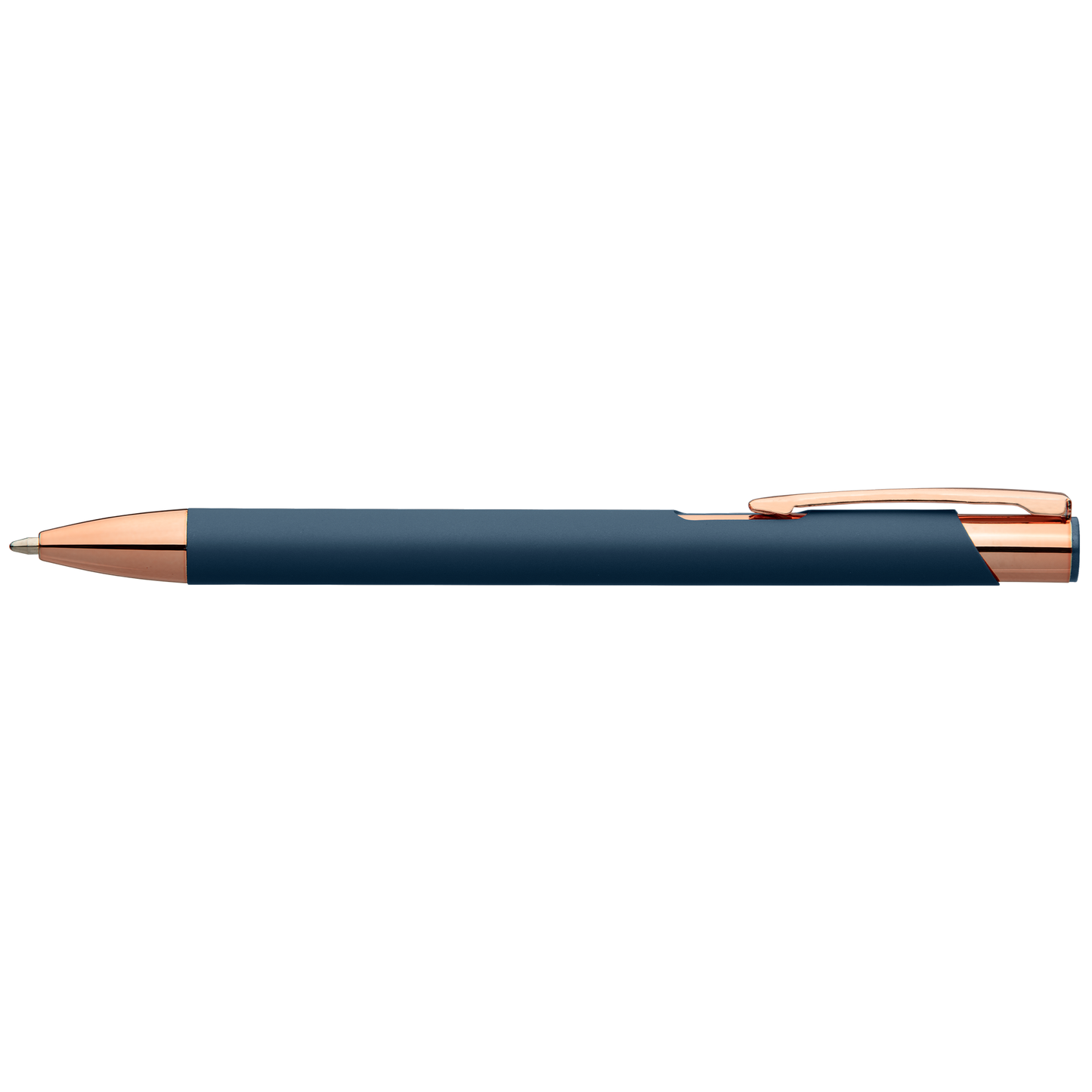 Crosby Softy Rose Gold Pen promotional pen in navy blue printed with your company logo