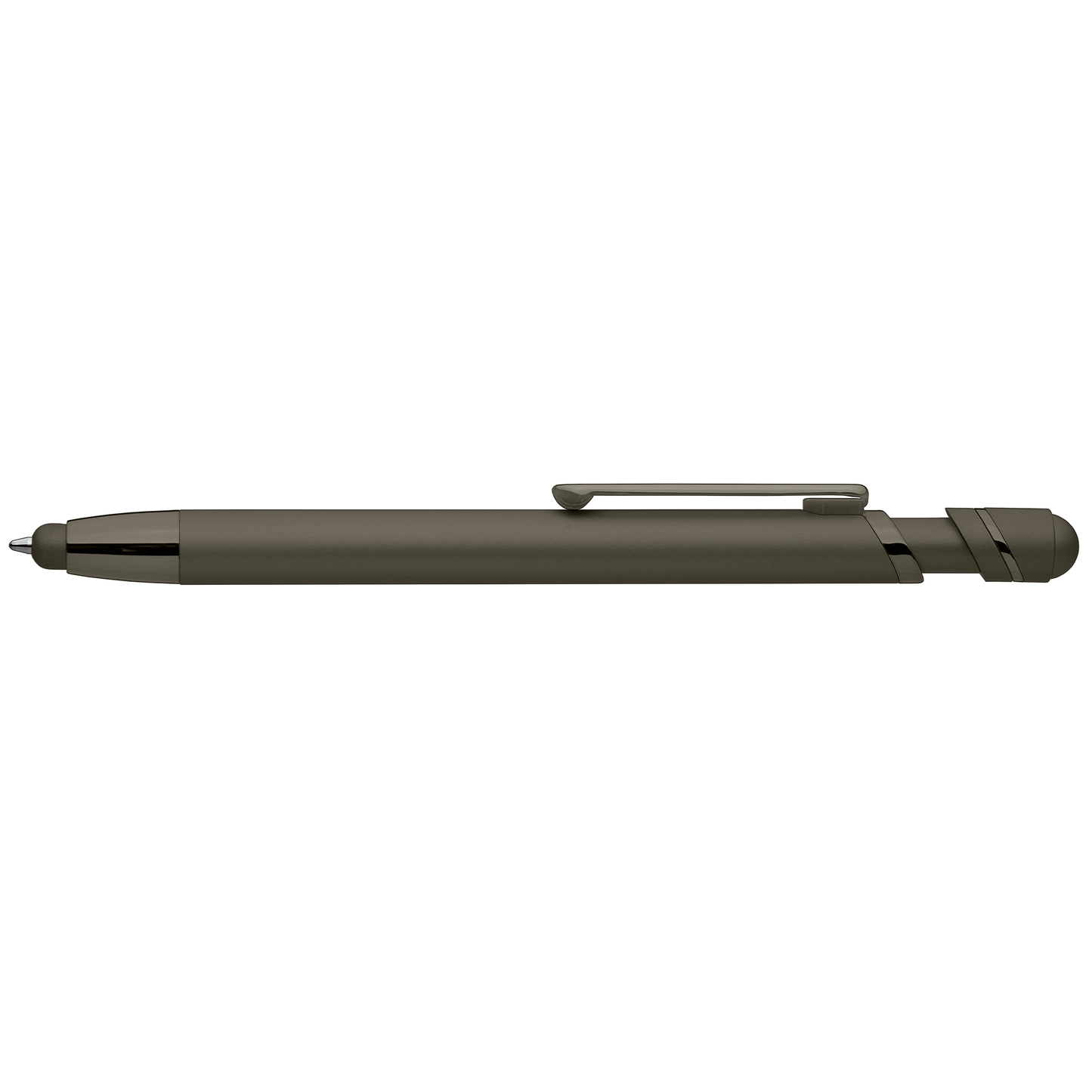 Atlantic Softy Metallic with Stylus promotional pen in gunmetal printed with your company logo