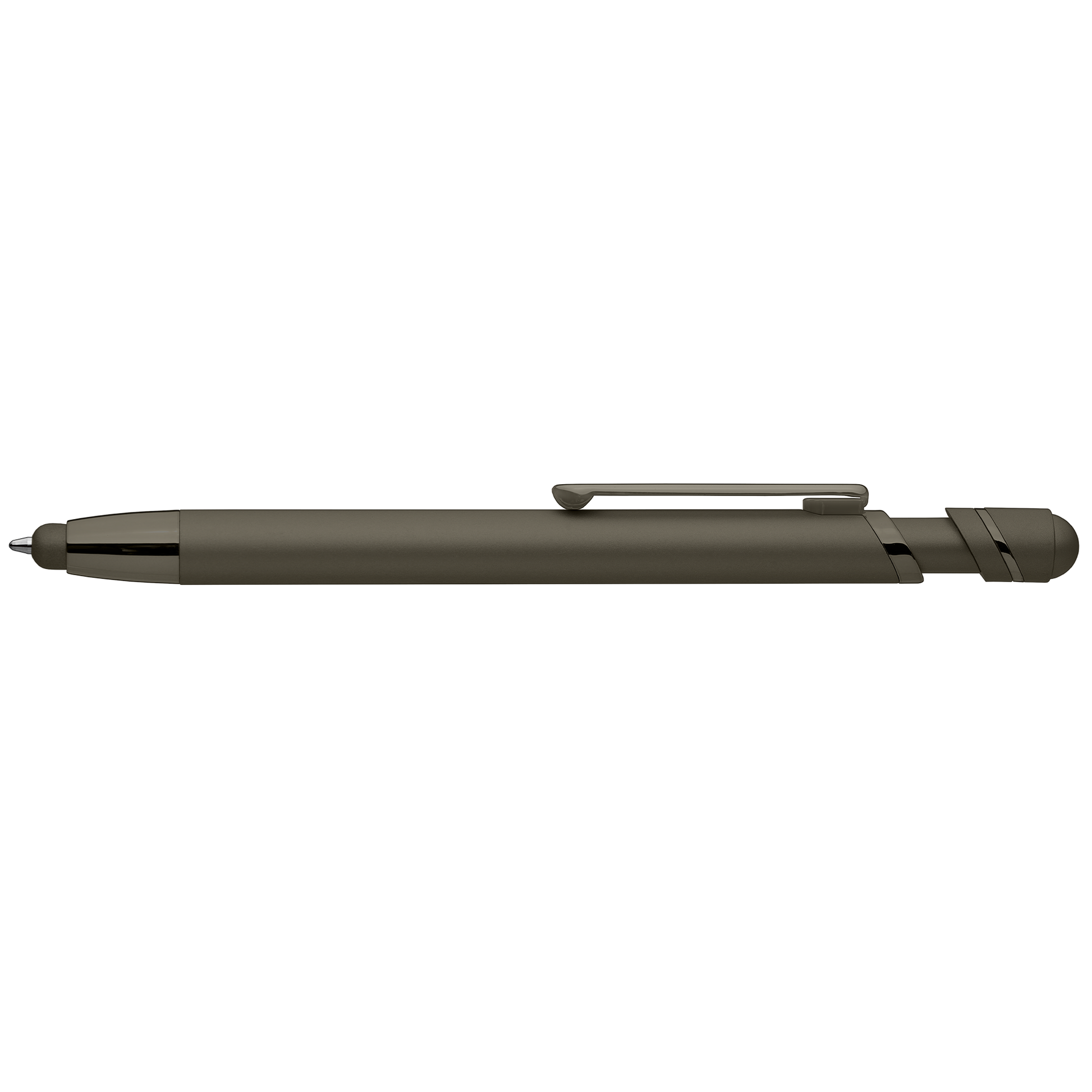 Atlantic Softy Metallic with Stylus promotional pen in gunmetal printed with your company logo