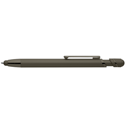 Atlantic Softy Metallic with Stylus promotional pen in gunmetal printed with your company logo