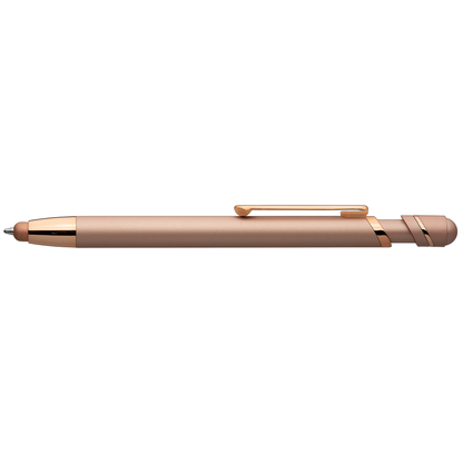 Atlantic Softy Metallic with Stylus promotional pen in rose gold printed with your company logo