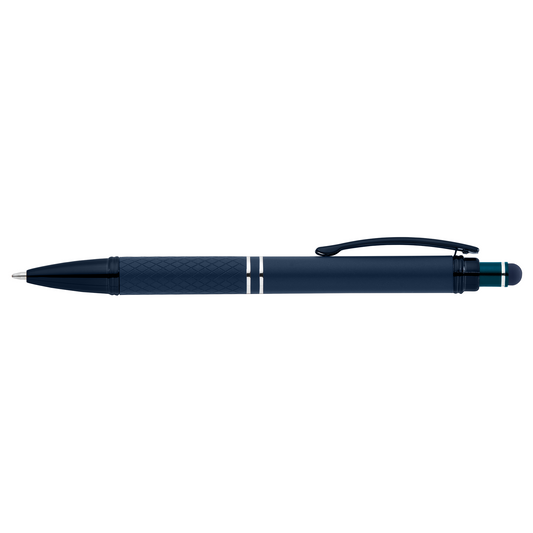 Phoenix Softy Monochrome Pen promotional pen in navy blue laser engraved with your company logo